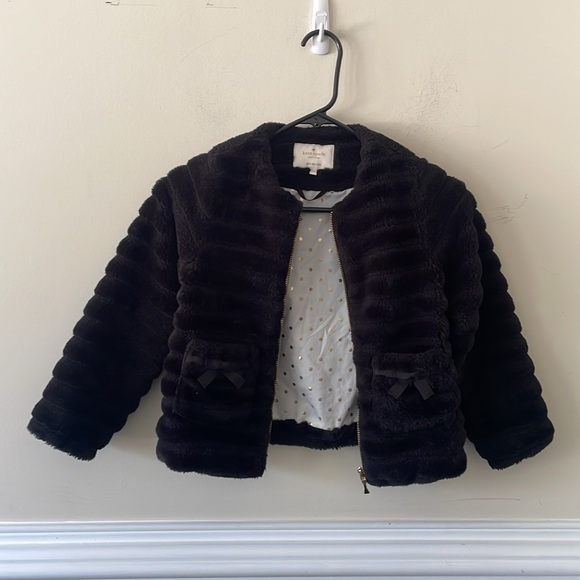 Kate spade faux fur girls jacket - Picture 2 of 4